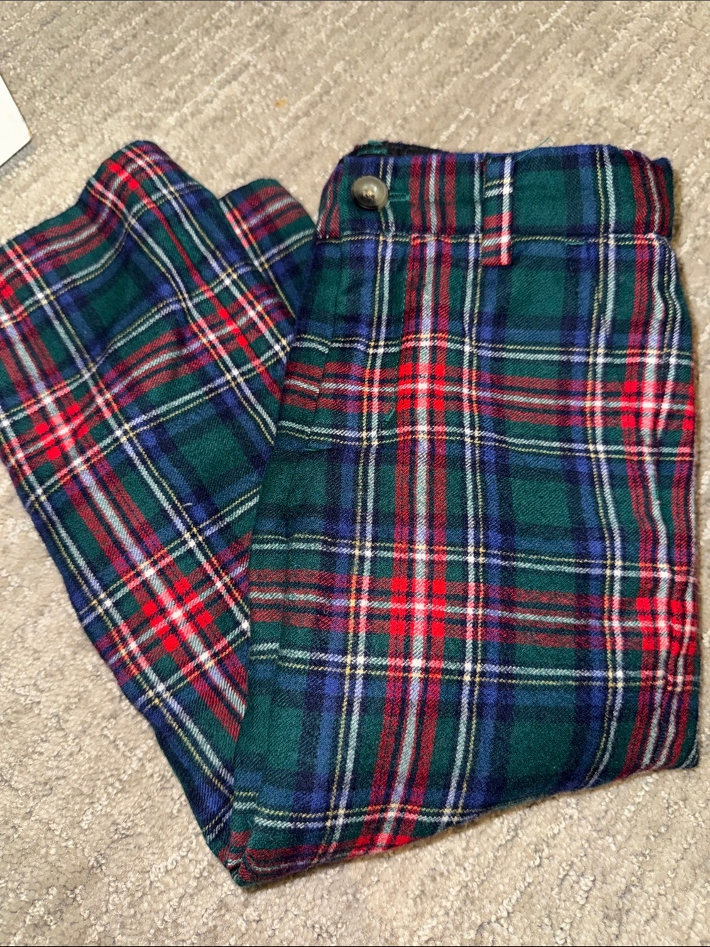 Plaid Green and Red Kids Tartan Pants SIZE3
